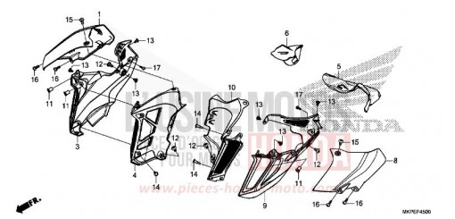 CARENAGE MILIEU CB500FAK de 2019